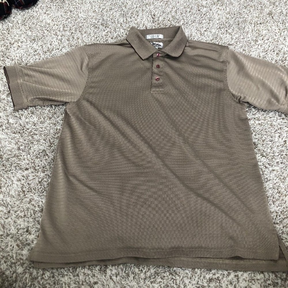 tri mountain polo short sleeve mositure wicking size large